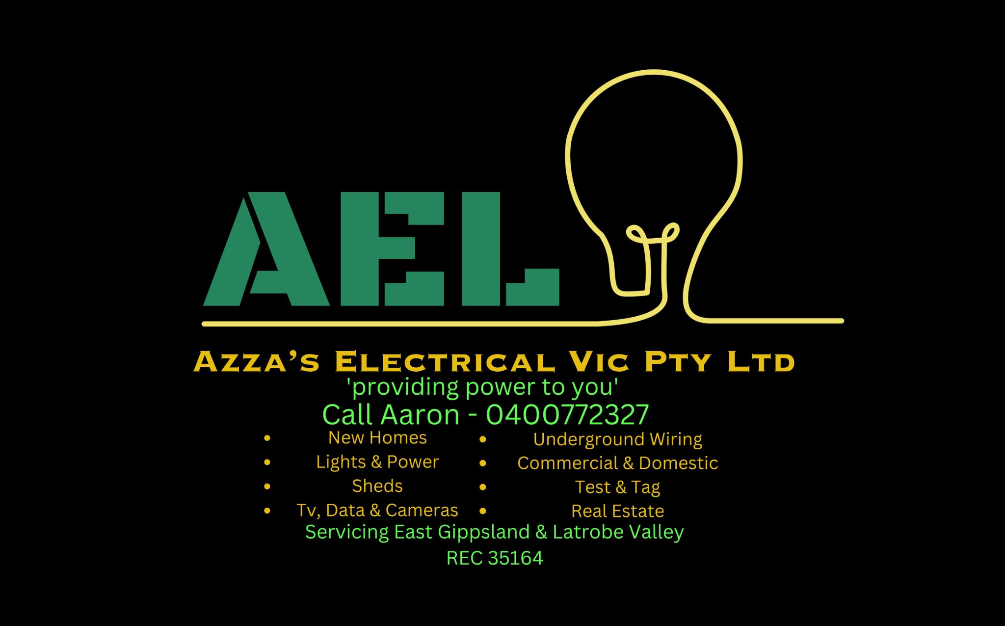 Azza's Electrical Vic business banner